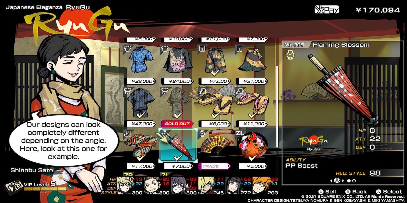 Shopping for the Flaming Blossom in Neo: The World Ends With You