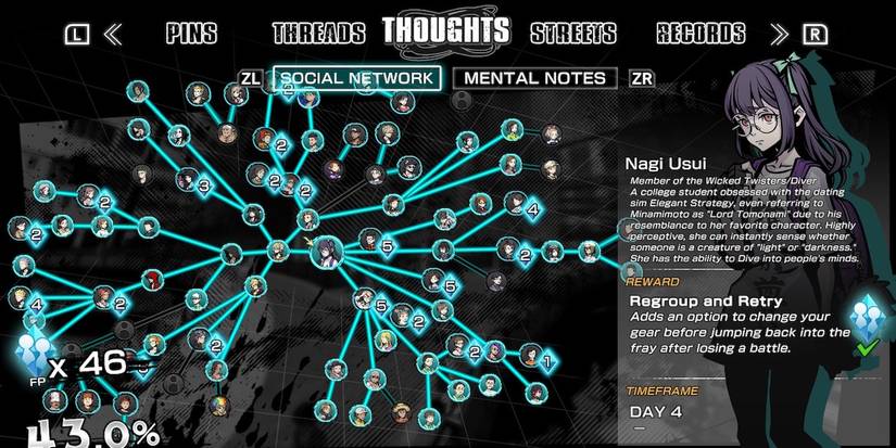 Regroup And Retry  skill menu from Neo: The World Ends With You