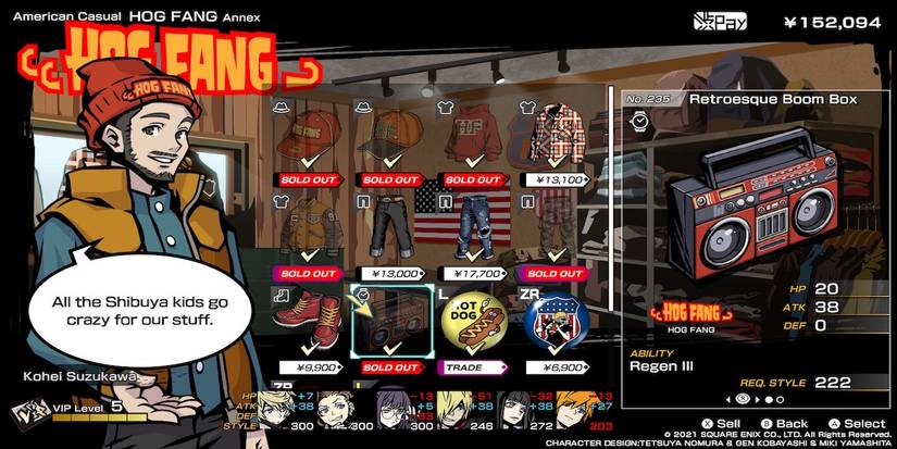 Shopping for the Retroesque Boom Box in Neo: The World Ends With You