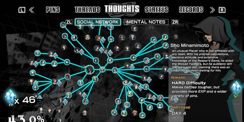 Hard Difficulty  skill menu from Neo: The World Ends With You