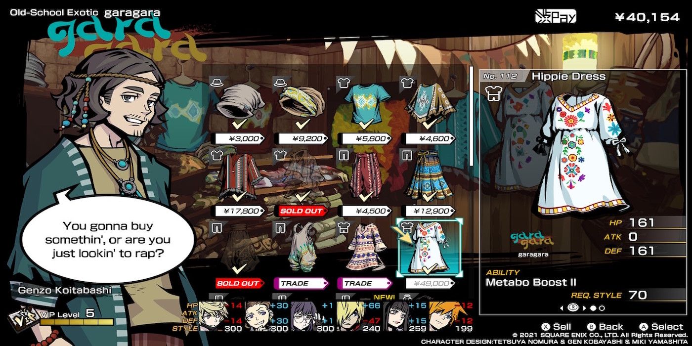 Shopping for the Hippie Dress in Neo: The World Ends With You