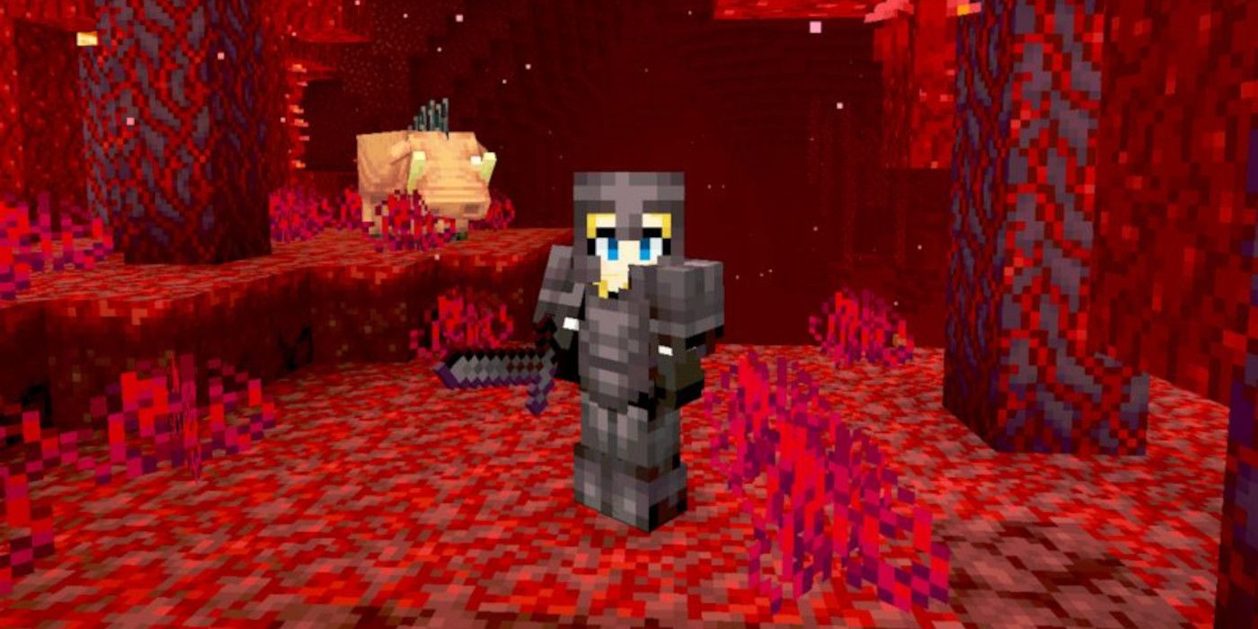 Finding Netherite in the Nether of Minecraft