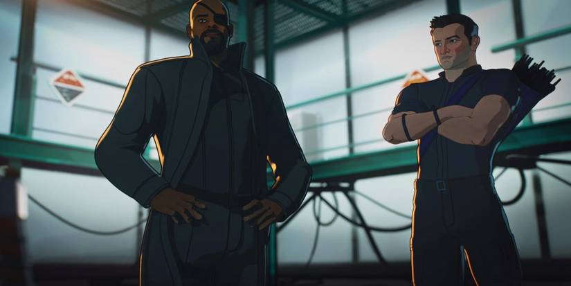 Nick Fury and Hawkeye on a SHIELD base in What If