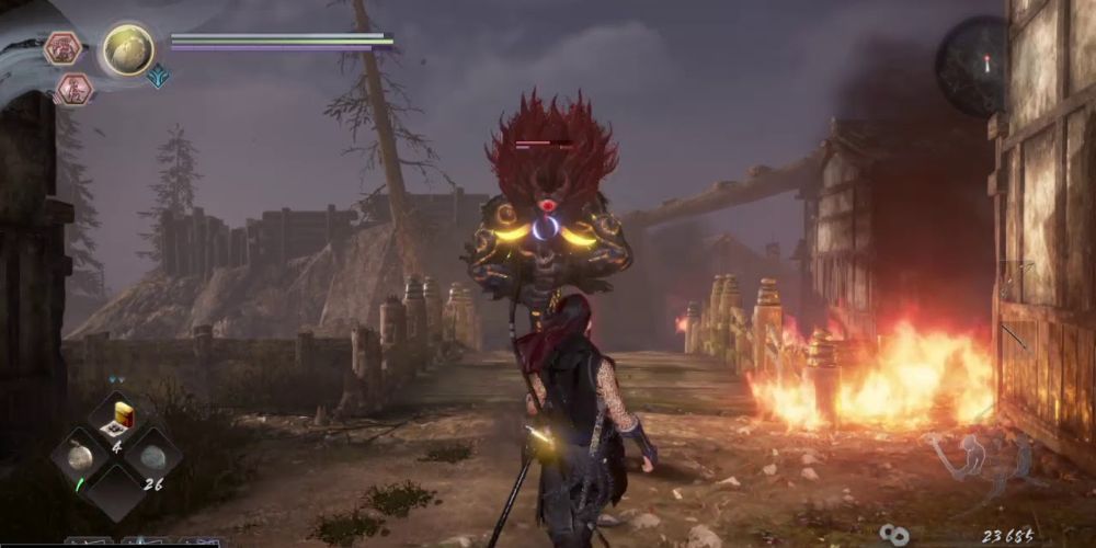 The Player Faces The One Legged Yokai Ippon Datara In Nioh 2 