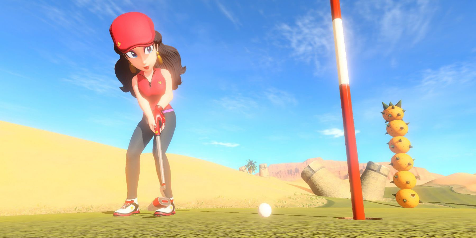 Pauline putting in Mario Golf Super Rush
