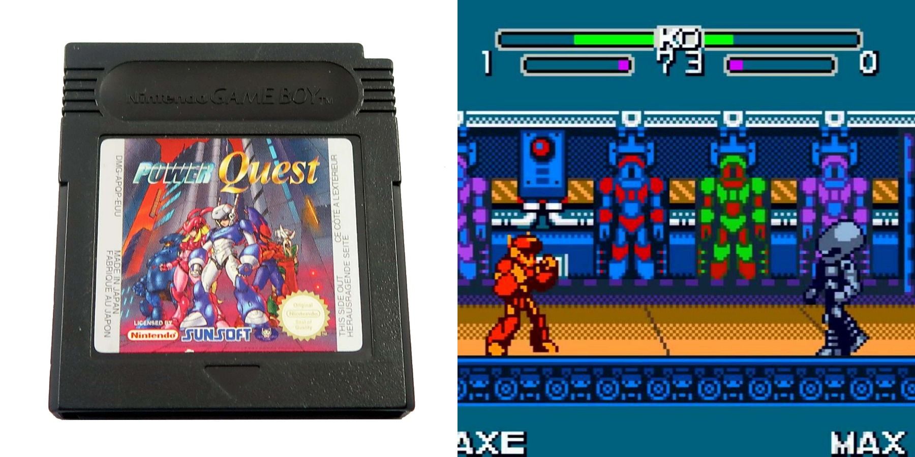 Power Quest GBC game and fighting robots