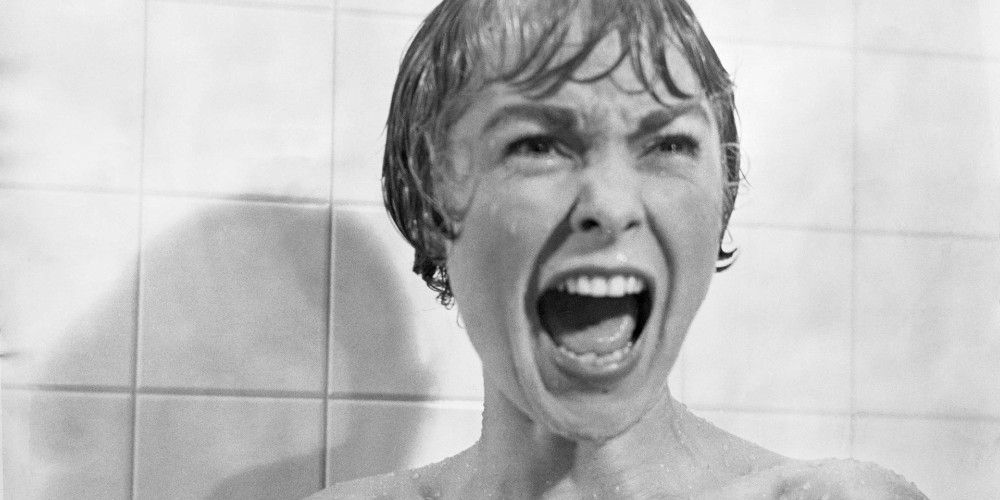 Marion screams in the shower in Psycho