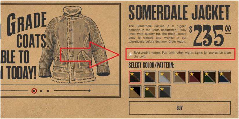 Red Dead Online Somerdale Jacket's Reasonably Warm Description In The Shop