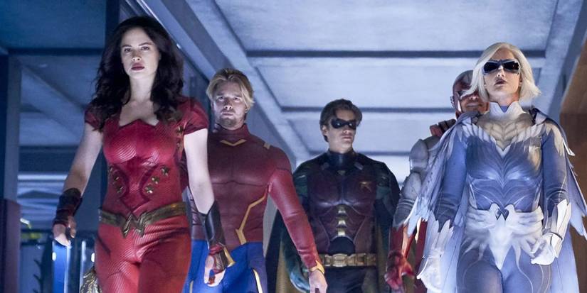 Robin and his first Teen Titans team