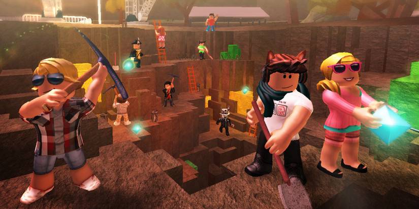 Roblox, mining in a quarry 