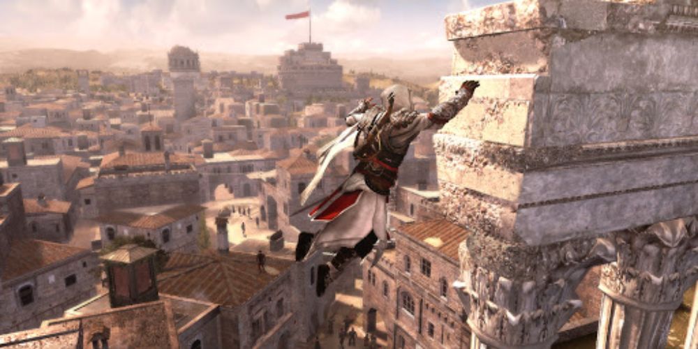 Ezio Jumping on Roman Ruins