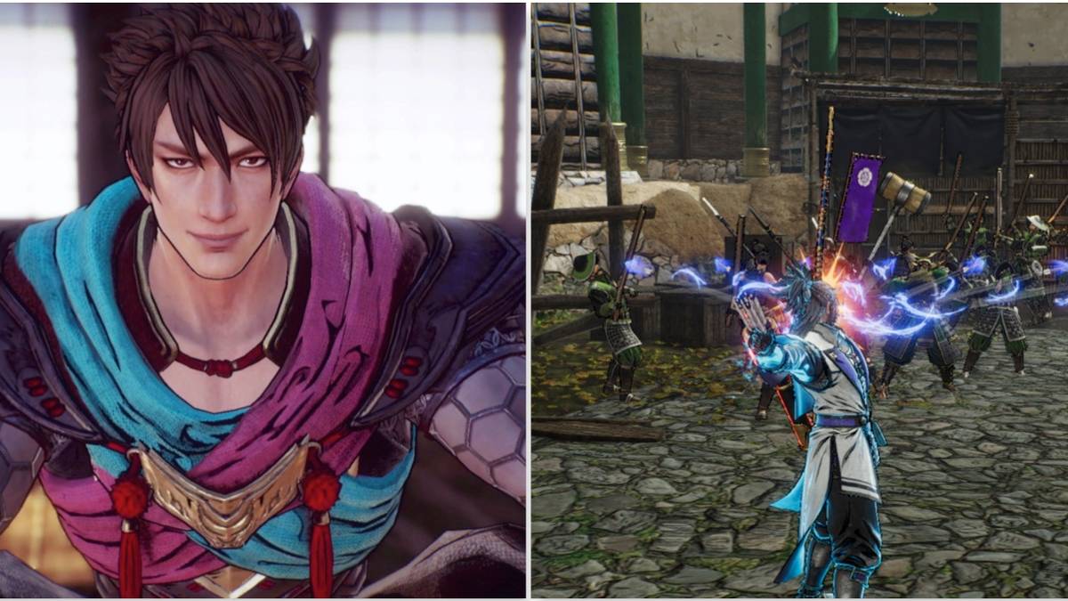 Sandayu and fighting enemies in Samurai Warriors 5