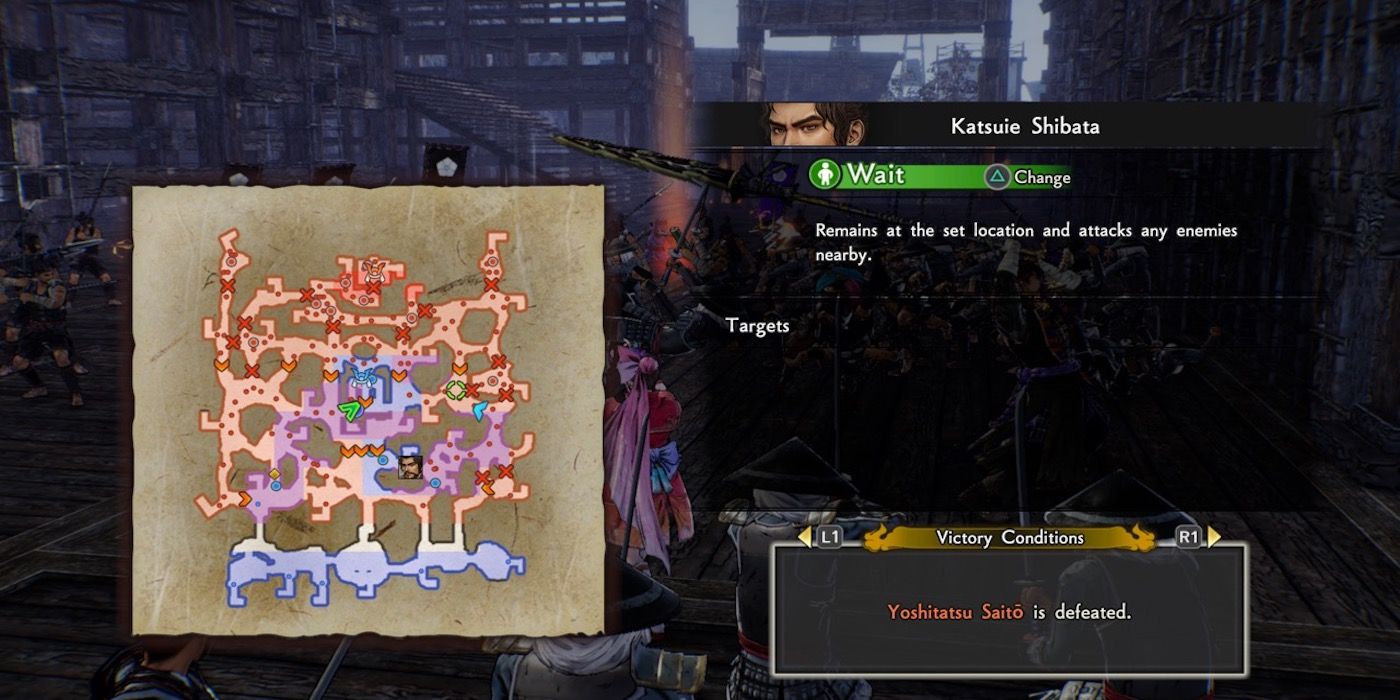The map command menu from Samurai Warriors 5