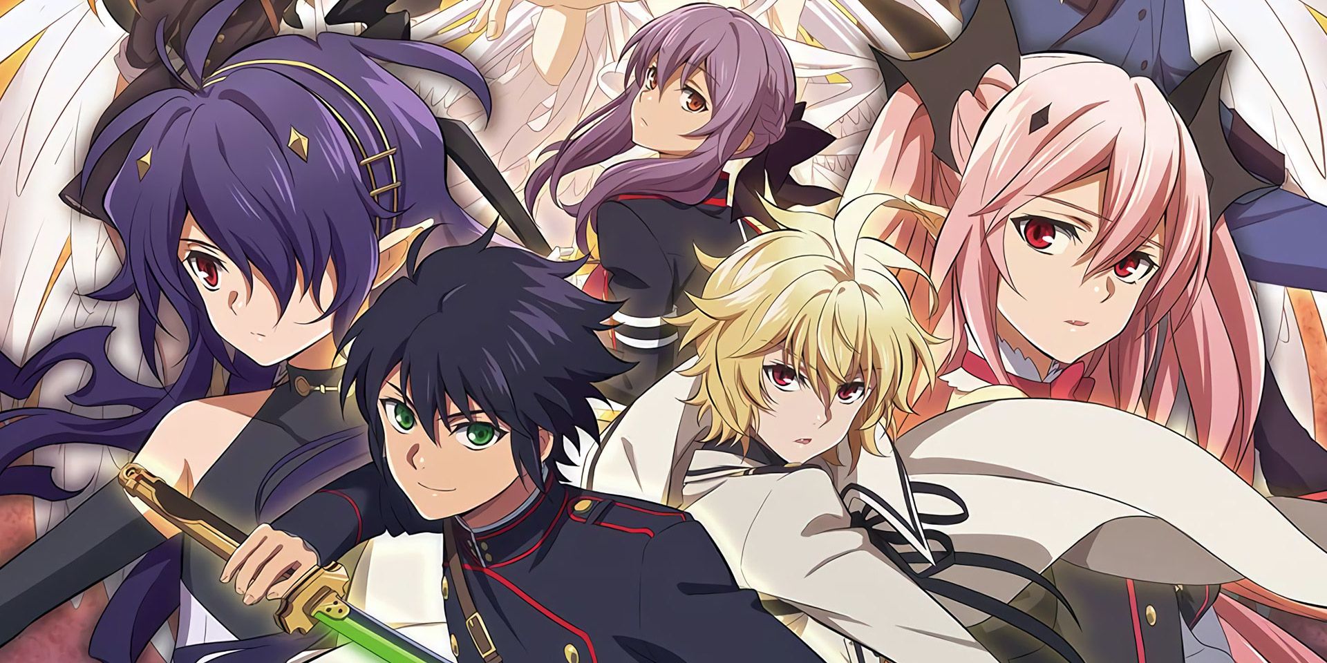 Seraph of the End Yuu, Mika, and Demon Army