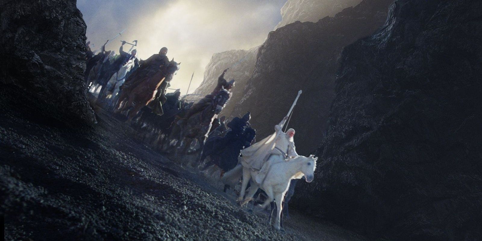 Gandalf leading Shadowfax in a charge