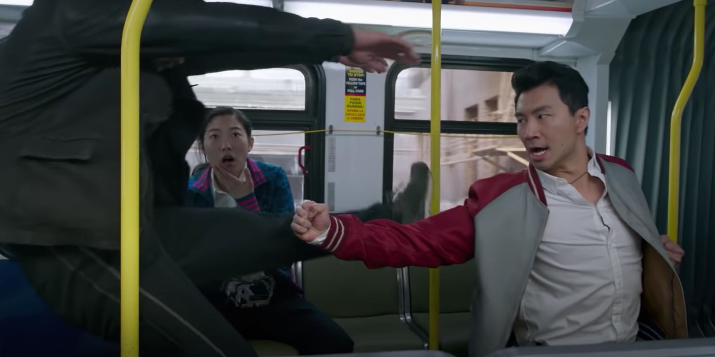 Shang-Chi fights on the bus