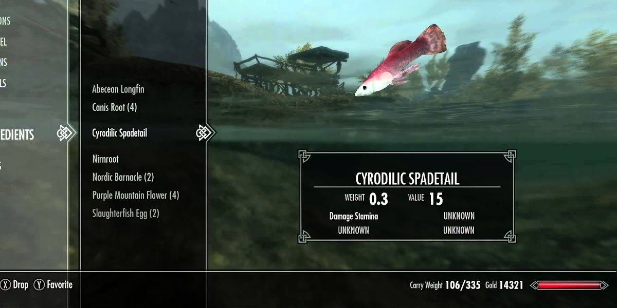Skyrim Cyrodilic Spadetail Selected In Inventory