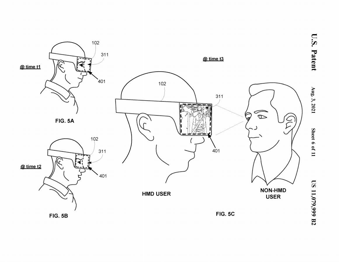 Sony Patent for outer display on HMD for non-users to see