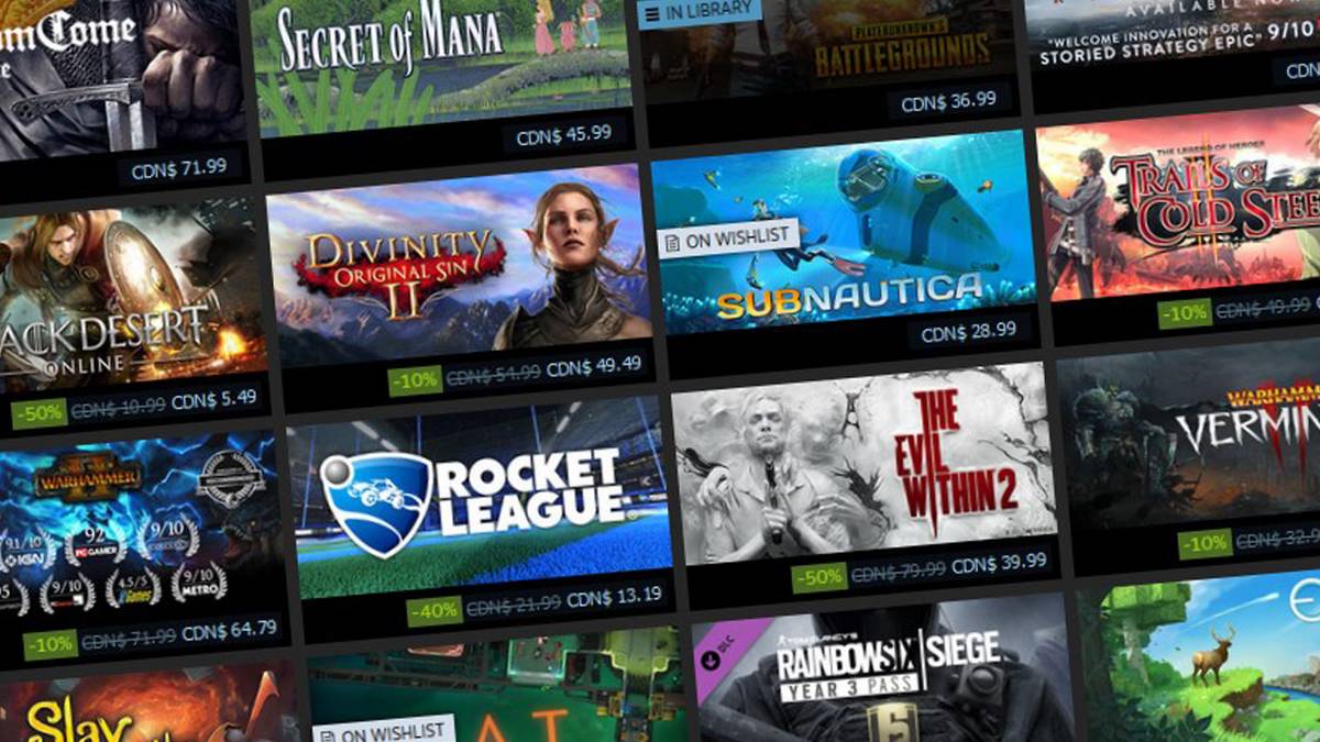 Collage of Steam games on sale