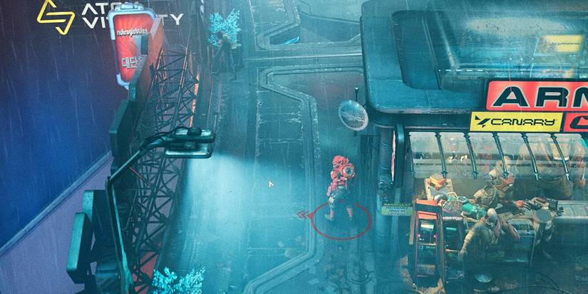 The Ascent - A Zoomed In Look At The Player Character To See The Dodge Roll Indicators