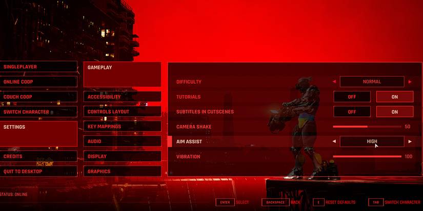 The Ascent - Going To The Aim Assist Option In The Settings Menu