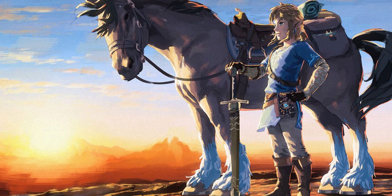 The-Legend-of-Zelda-Breath-of-the-Wild-Link-standing-next-to-horse-1
