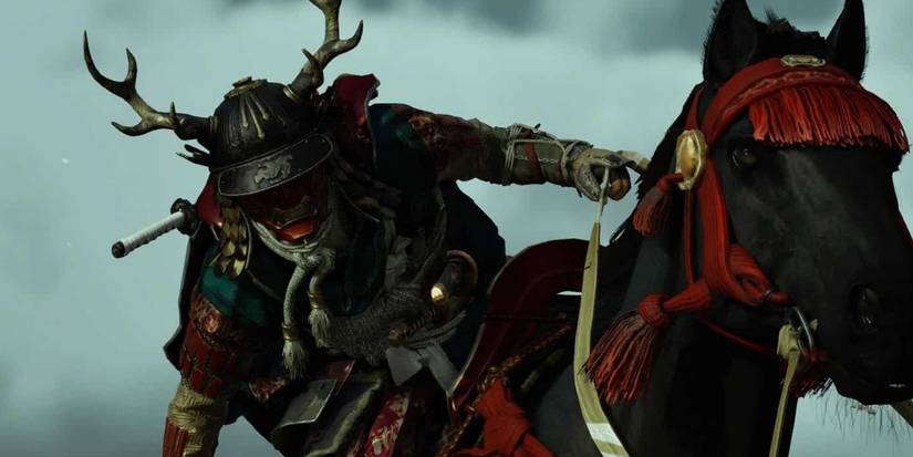 The Samurai riding a horse