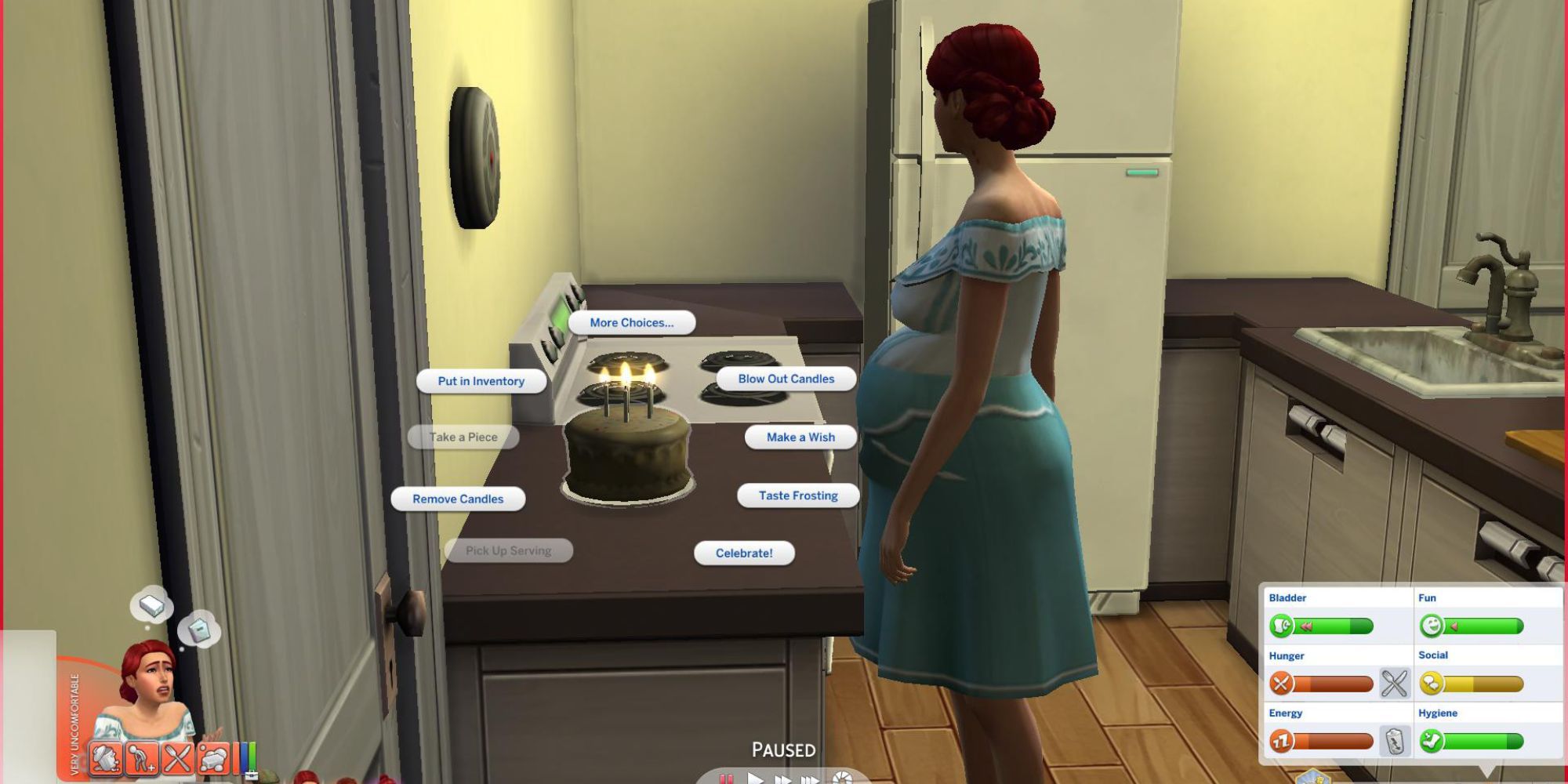 The Sims 4 Pregnant Sim Aging Up Using A Birthday Cake