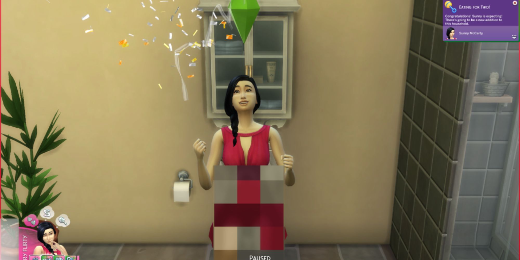 The Sims 4 Sim Taking A Pregnancy Test