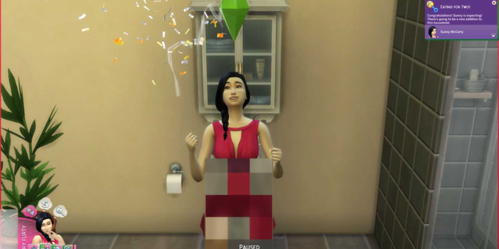 The Sims 4 Sim Taking A Pregnancy Test