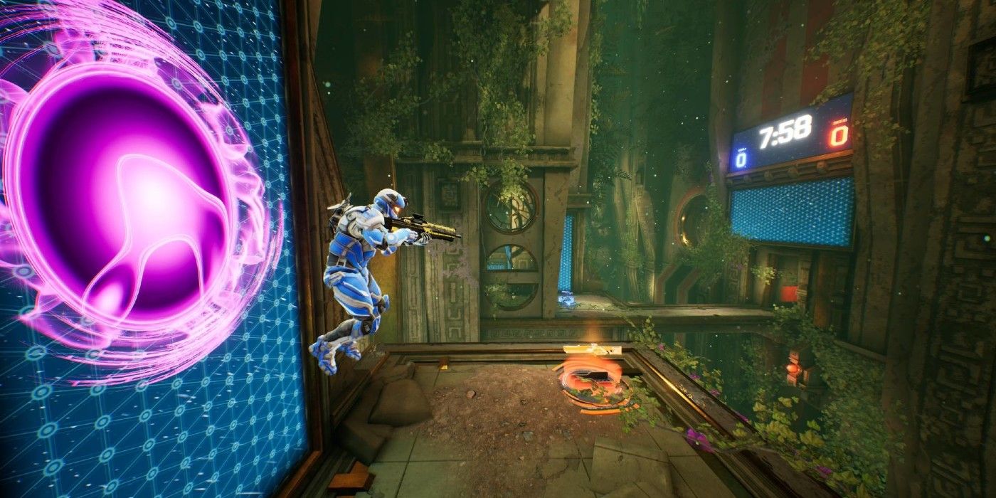 player jumping out of portal