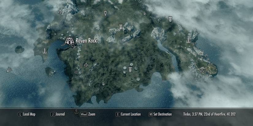 The Winds of Change Location From Skyrim World Map