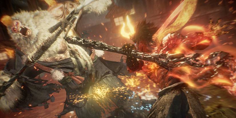 The player attacking with a spell