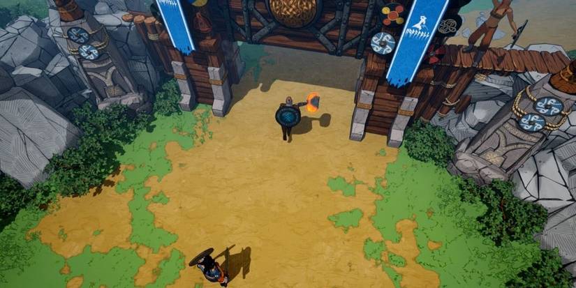 Tribes of Midgard players running into village