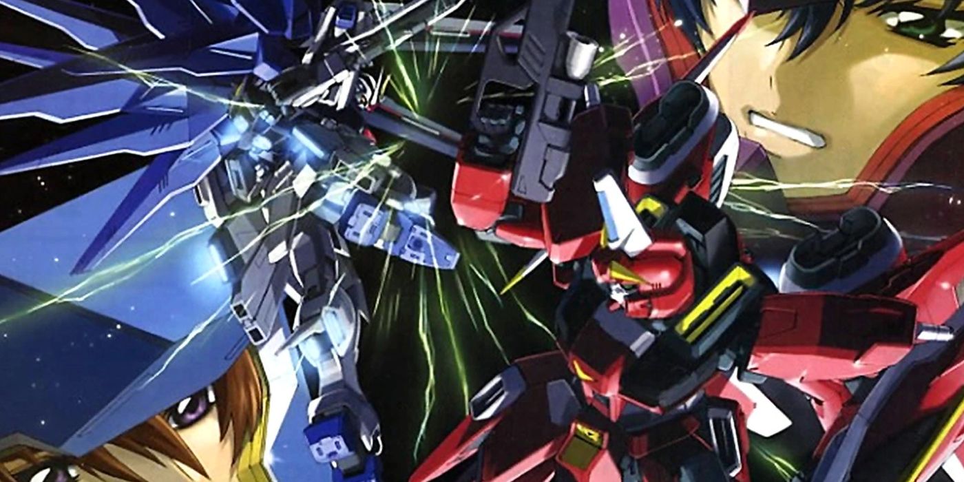 Two Gundams fighting in Gundam SEED