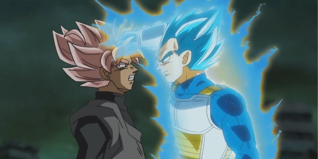 Vegeta and Goku Black in the Future Trunks Saga of Dragon Ball Super
