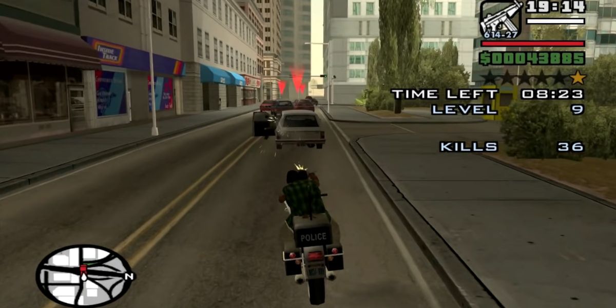 Vigilante mission on a police bike in GTA San Andreas