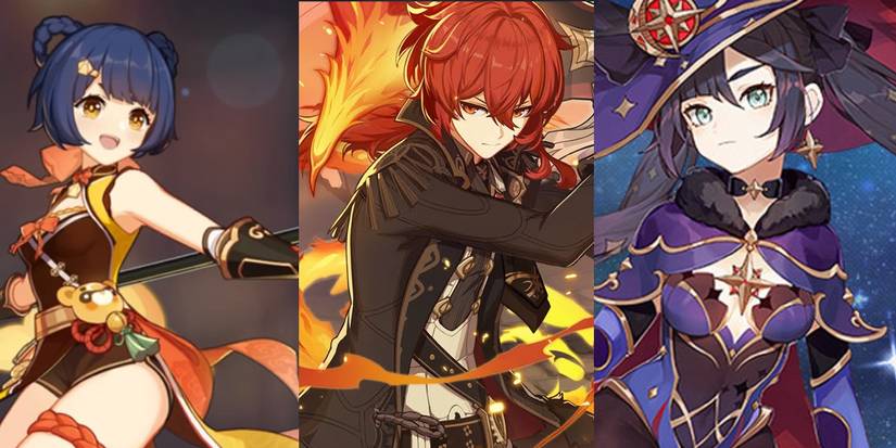 Genshin Impact Xiangling-Diluc-Mona-1