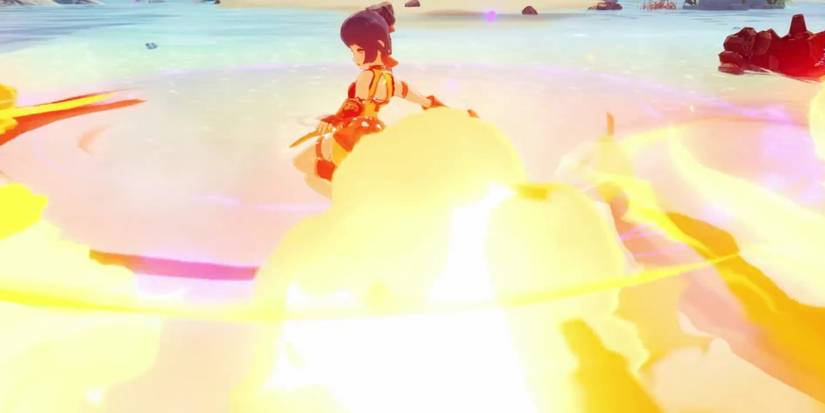 Xiangling casting her Elemental Burst