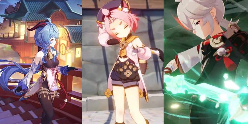 Genshin Impact Ganyu, Diona, and Kazuha