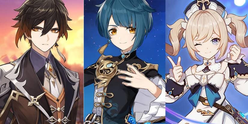 Genshin Impact Zhongli-Xingqiu-Barbara-1