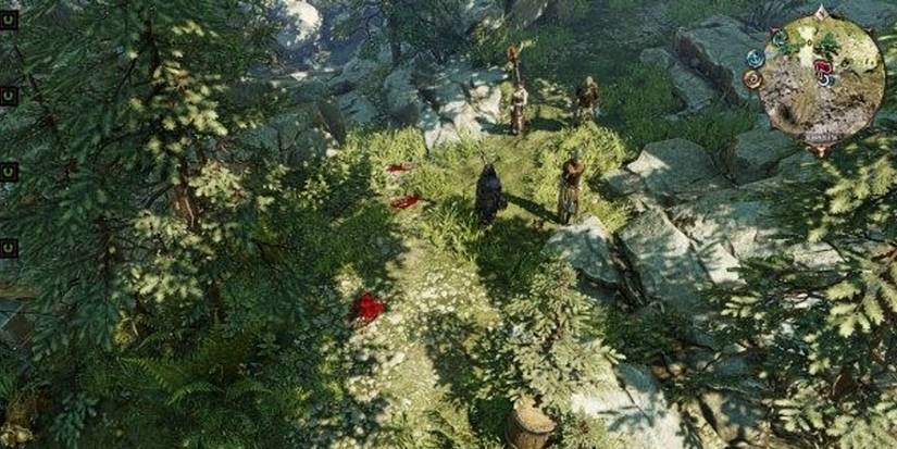 Party finding the trail of blood