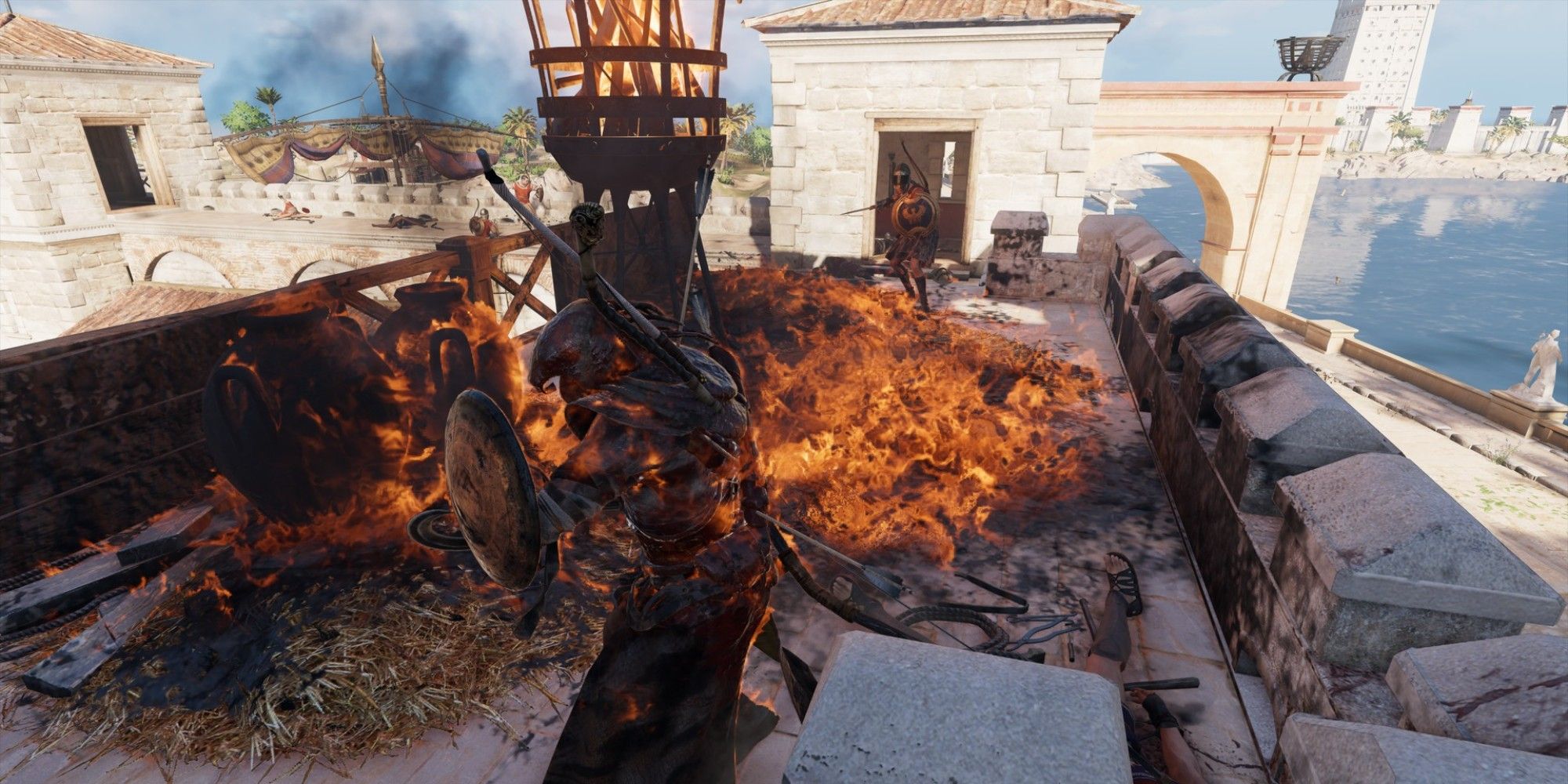 ac odyssey fire on the wall