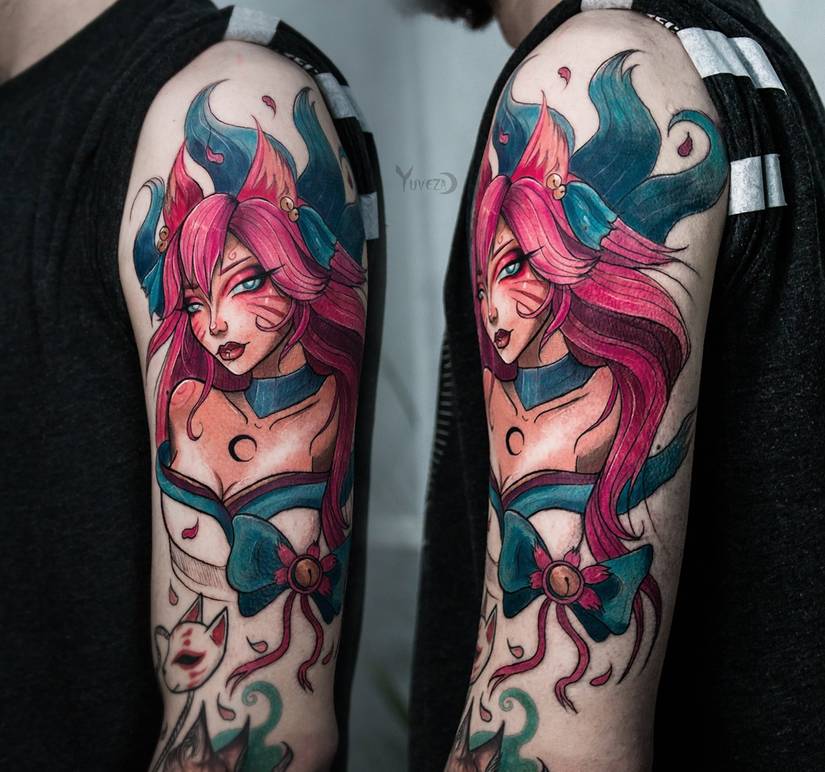 Ahri League of Legends tattoo