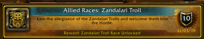 WoW Allied Race Achievement
