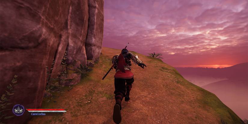 Aragami 2 running along cliff
