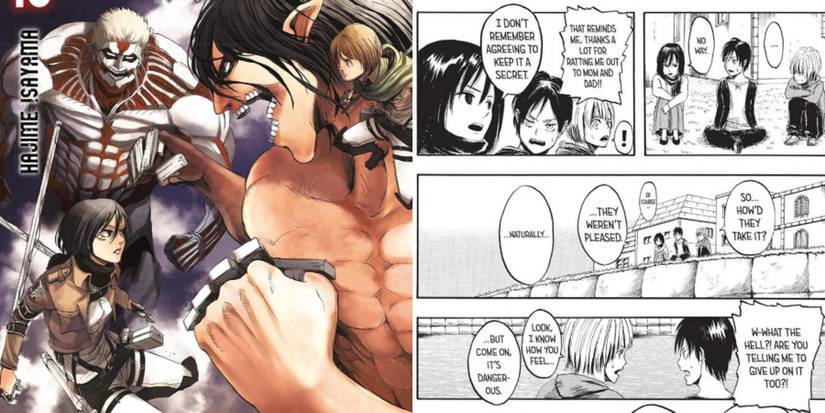attack on titan manga eren mikasa armin