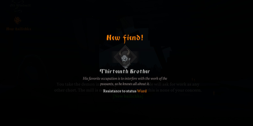 player unlocking the thirteenth brother as a minion after beating them in combat.