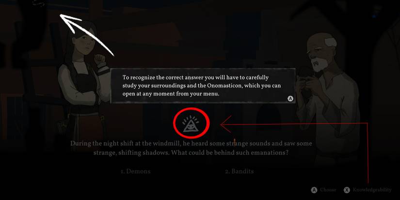 tutorial message going over mechanics and a red overlay to show knowledgeability.