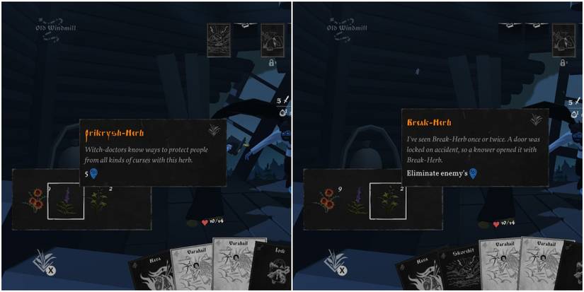 two consumables in a combat menu.